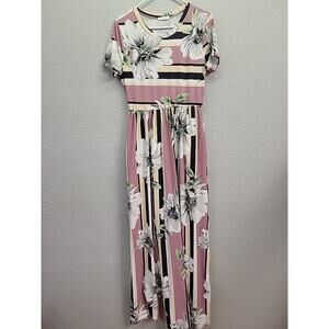 Reborn J Floral & Striped Dress Women's Large
